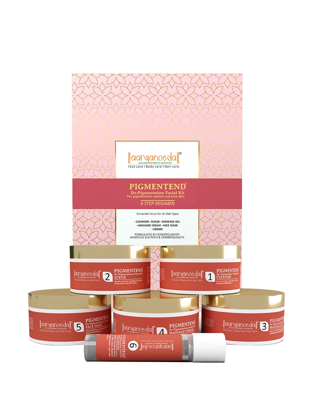 

Aryanveda De-Pigmentation Facial Kit For Even Skin Tone & Reducing Pigmentation - 260 g, Pink