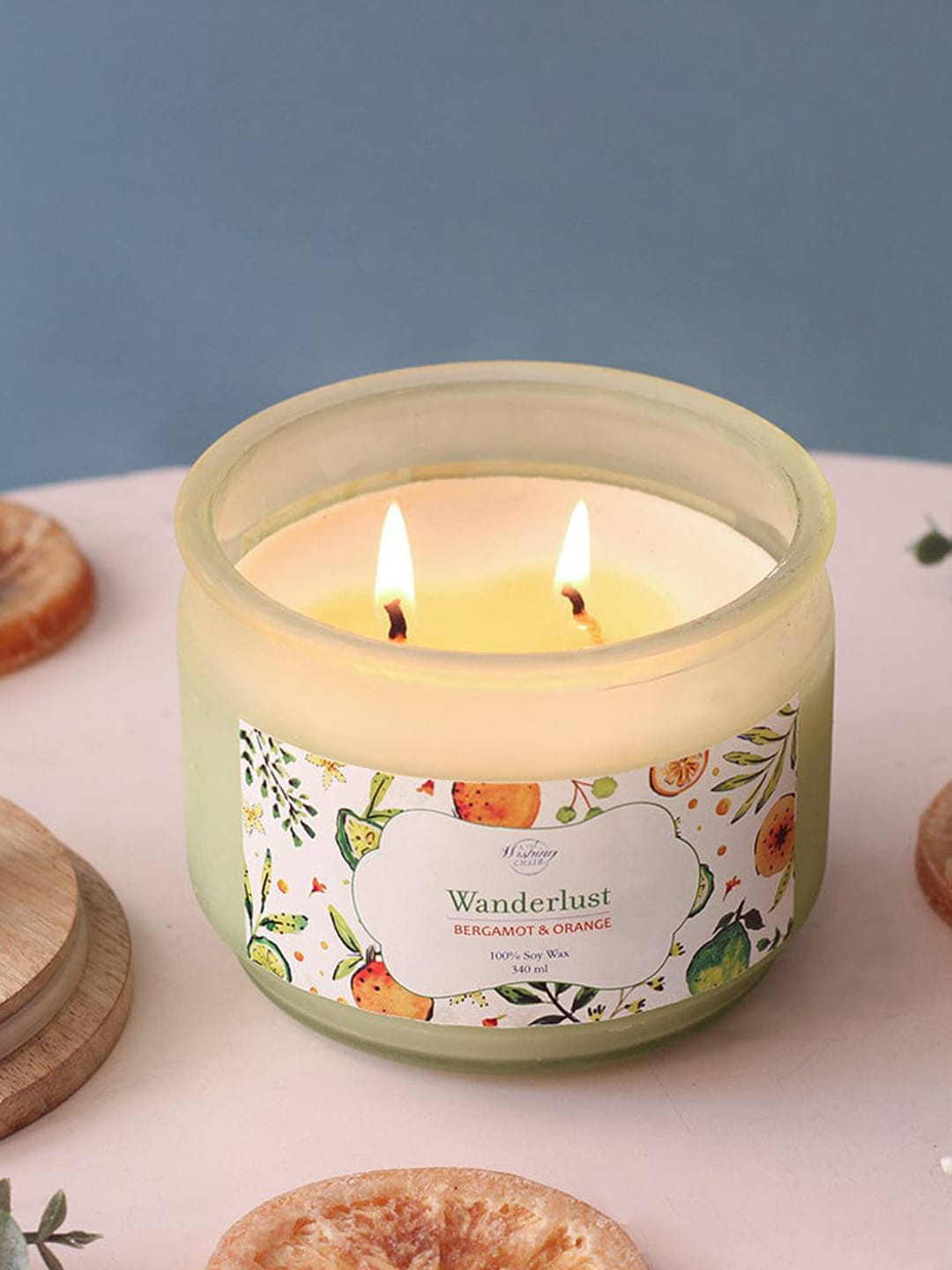 

The Wishing Chair Green & Tan Brown Bergamot & Orange Jar Candle