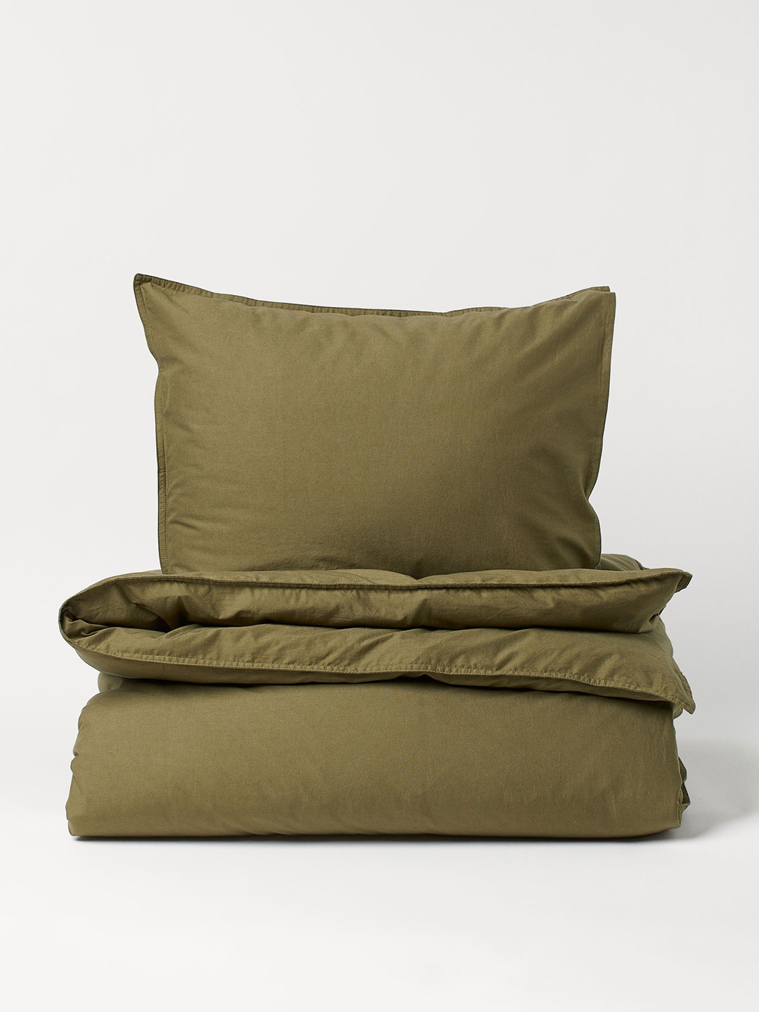 

H&M Green Washed Cotton Duvet Cover Set