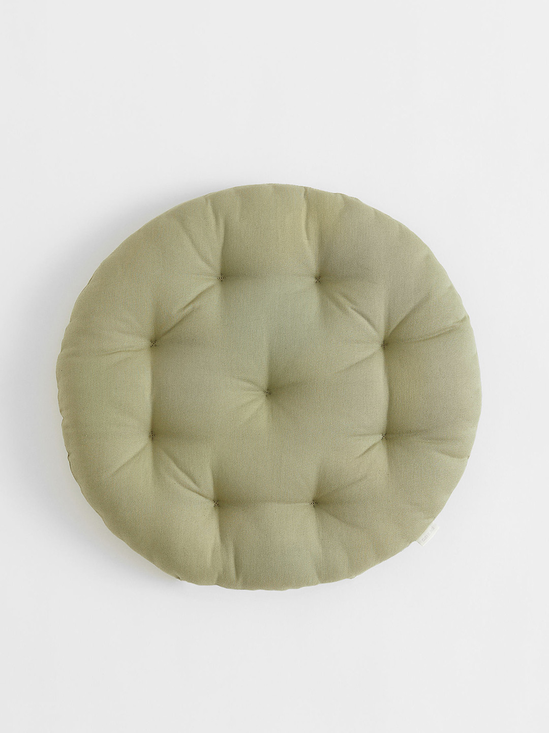 

H&M Olive Green Round Twill Seat Cushion
