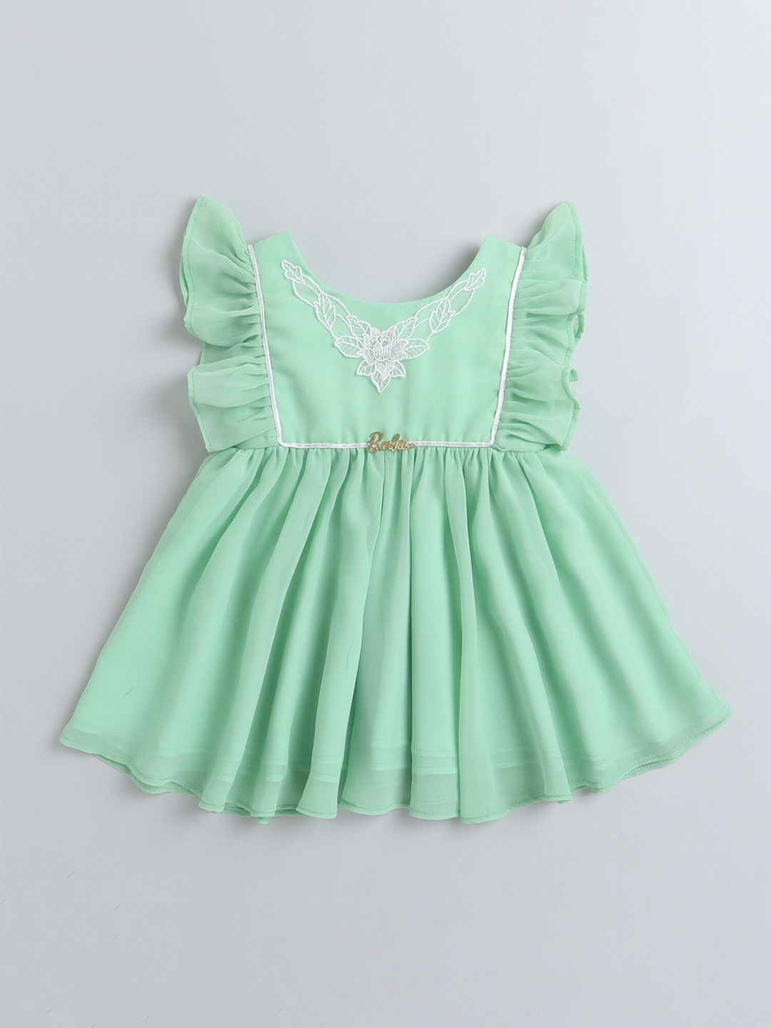 

Barbie by Many Frocks & Girls Sea-Green Fit And Flare Dress