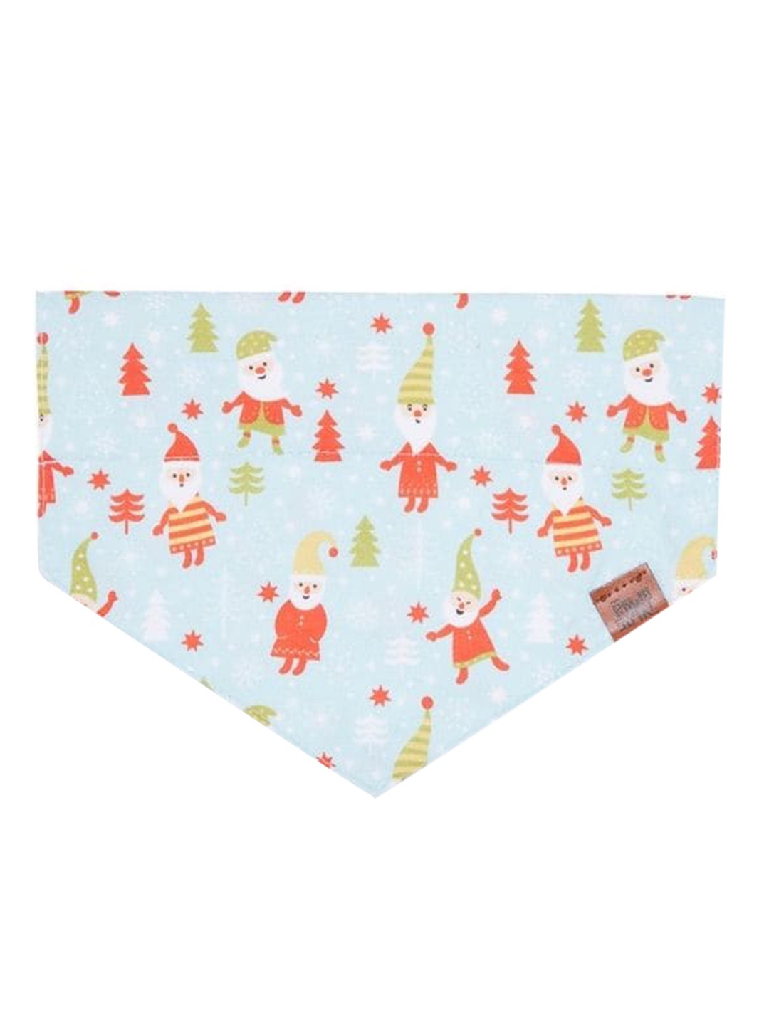 

thepawpstarco Kids White & Blue Printed Cotton Santa Claus Bandana