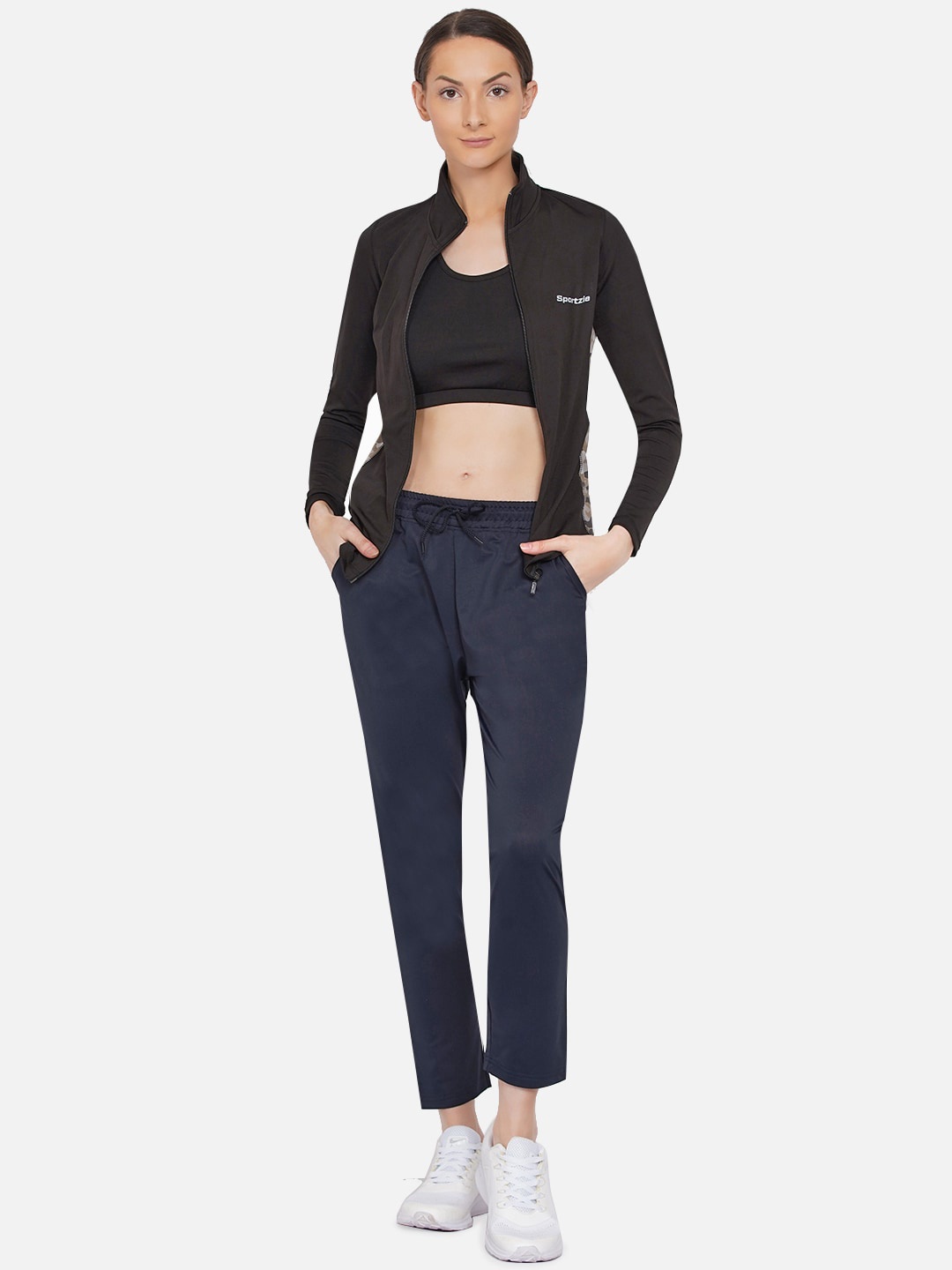 

ARMISTO Women Navy Blue Straight Fit All Weather Dry Fit Track Pants