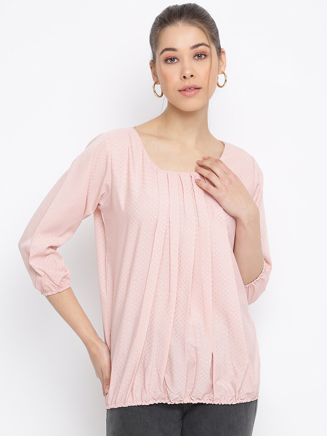 

Mayra Women Pink Crepe Top