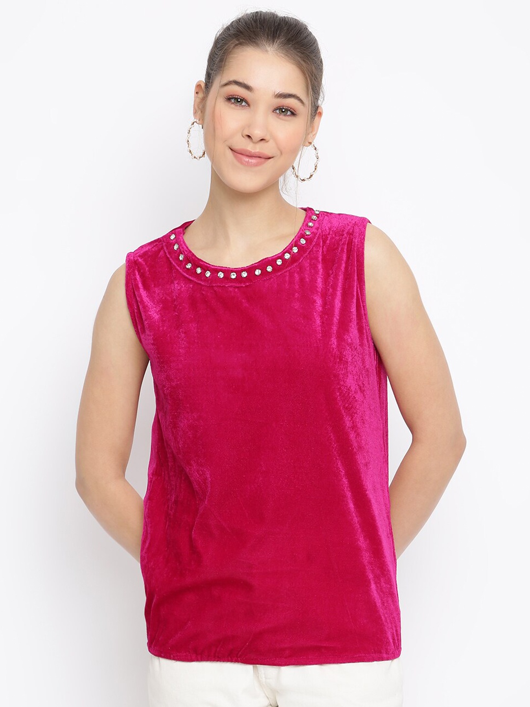 

Mayra Fuchsia Velvet Top
