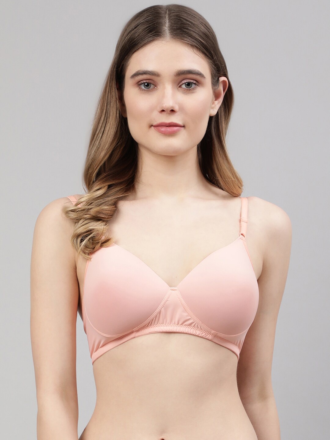 

CUKOO Peach-Coloured T-shirt Bra - Lightly Padded