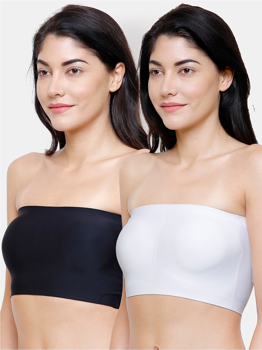 

FashionRack Pack of 2 Black & White Lightly Padded Bandeau Bra