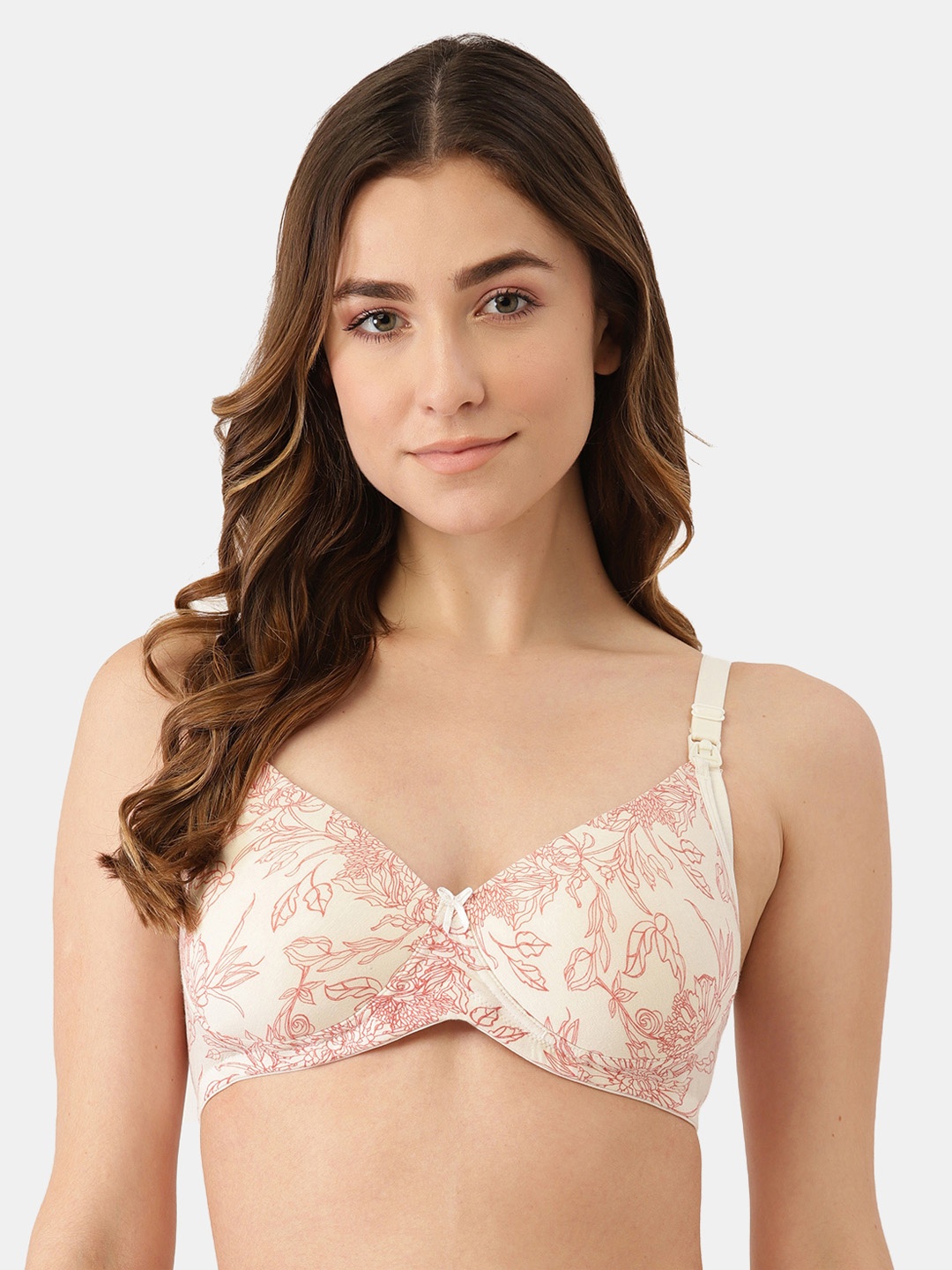 

Inner Sense Beige Floral Bra Lightly Padded