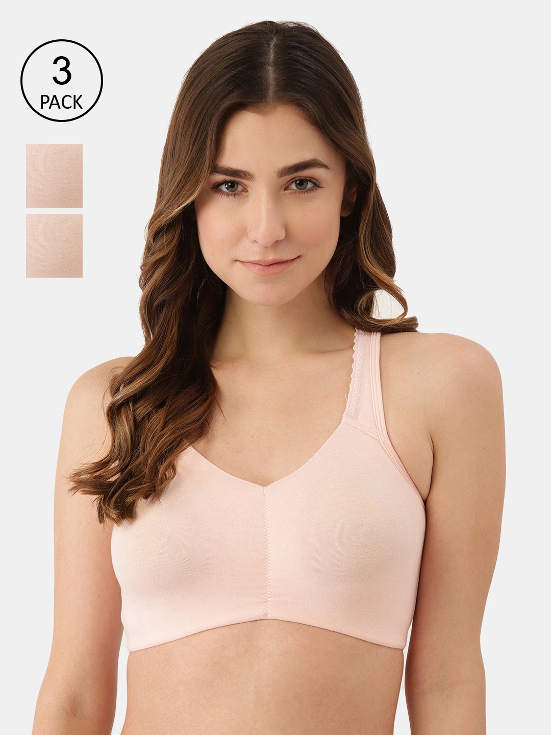 

Inner Sense Pink Organic Cotton Bra - Antimicrobial & Anti Oudor with Removable Pads