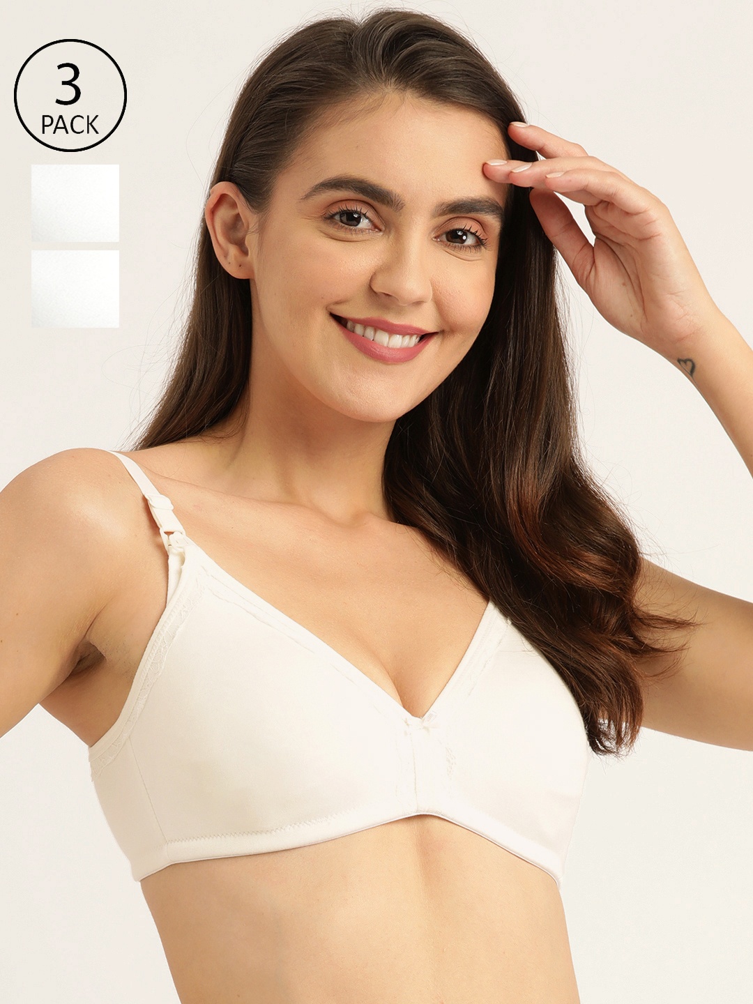 

Inner Sense White Pack Of 3 Bra