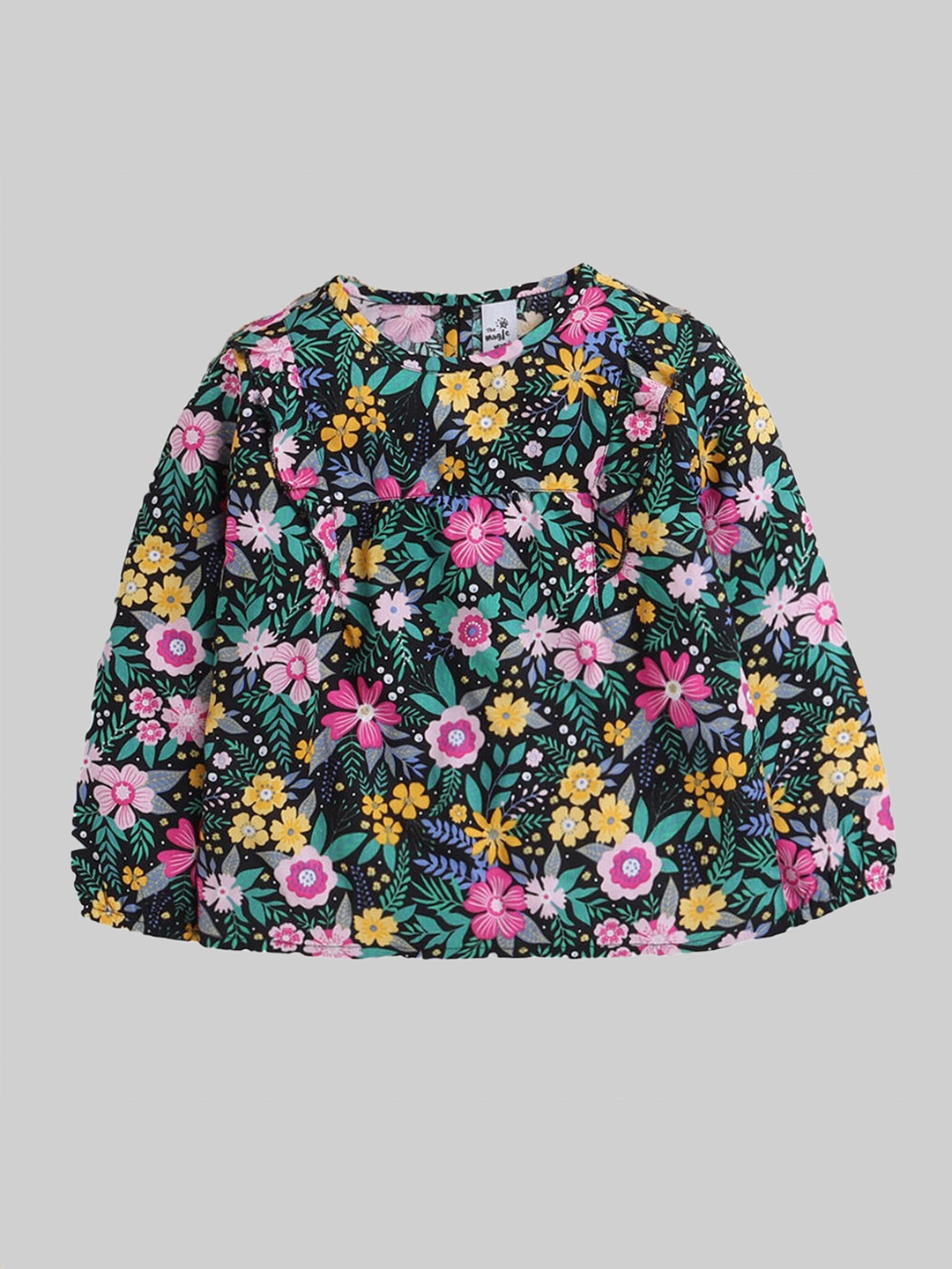 

The Magic Wand Girls Green Floral Print Top