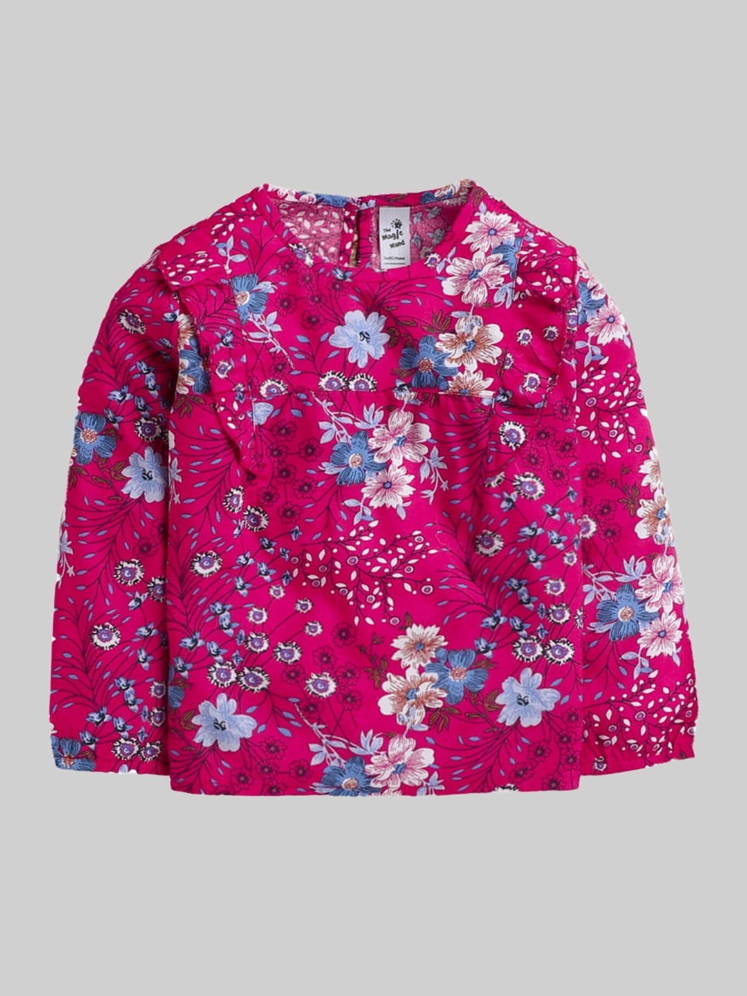 

The Magic Wand Pink & Blue Floral Print Top
