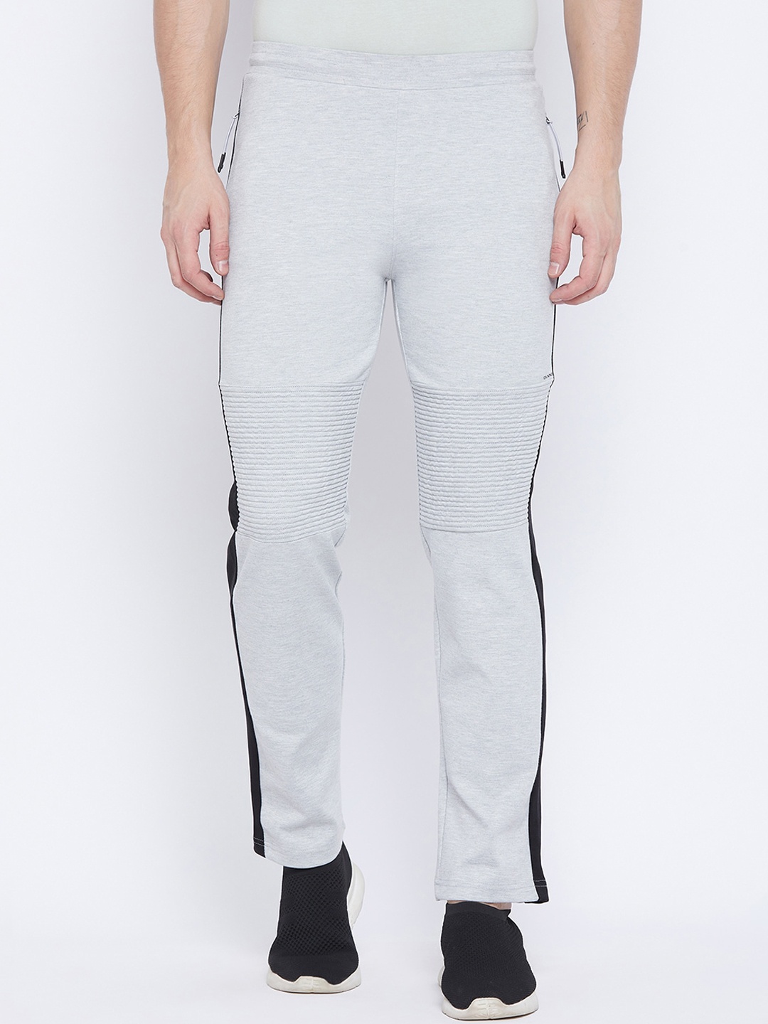 

Okane Men Grey Solid Cotton Track Pants