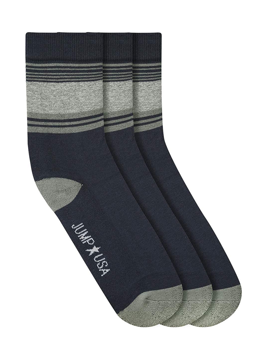 

JUMP USA Men Pack Of 3 Navy Blue Patterned Ankle Length Socks