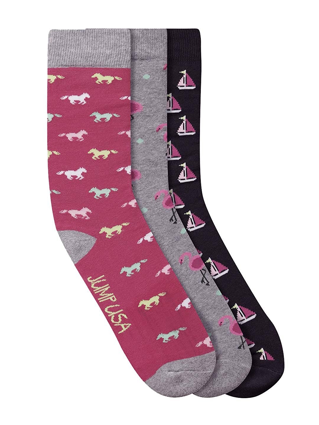 

JUMP USA Men Pink & Grey Pack Of 3 Ankle Length Socks
