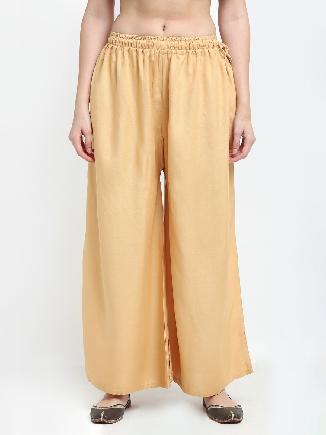 

TAG 7 Women Beige Flared Palazzos