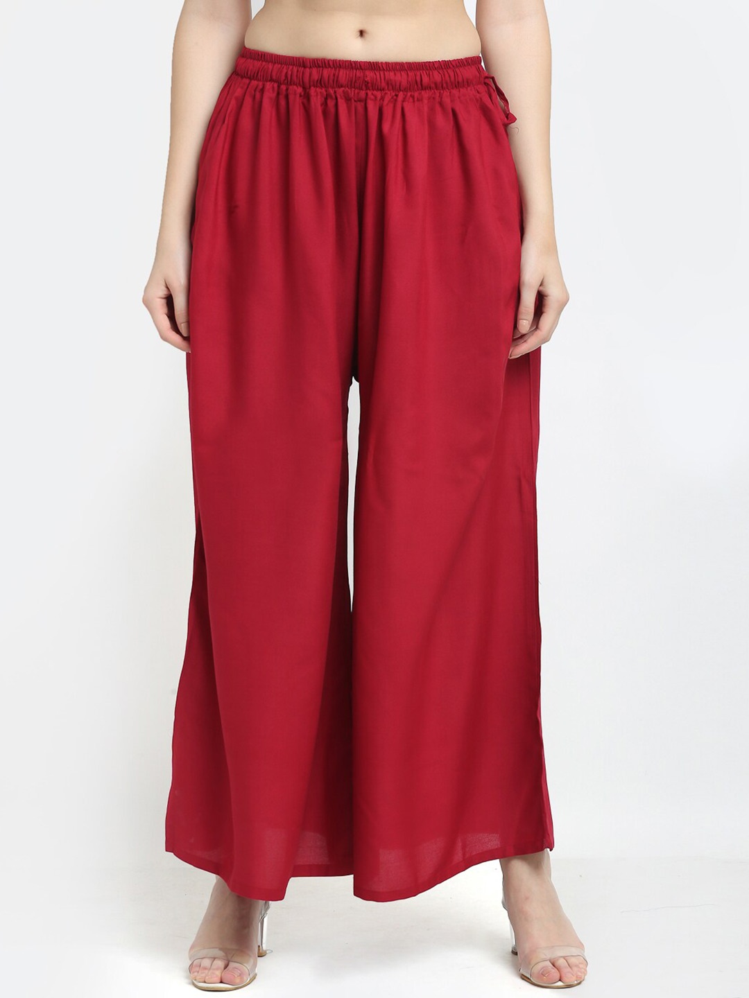 

TAG 7 Women Maroon Flared Ethnic Palazzos