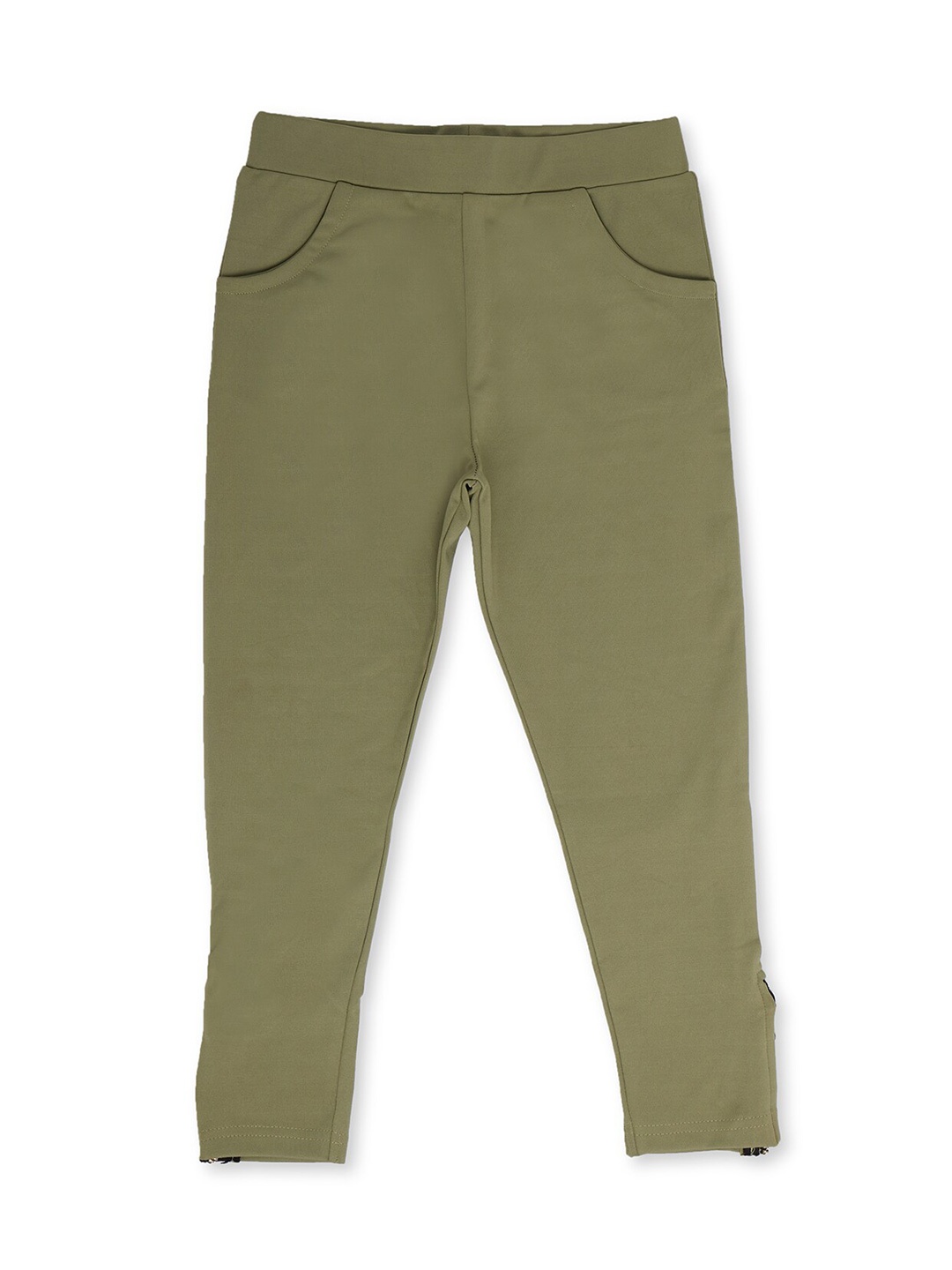 

earth conscious Girls Beige Solid Relaxed-Fit Jeggings
