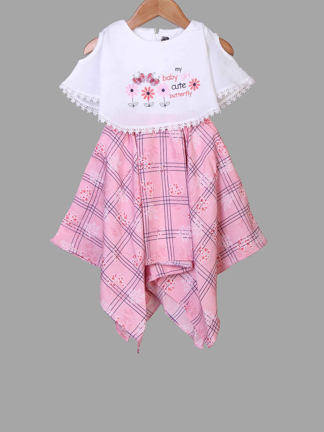 

Enfance Pink & White Checked Cotton Dress