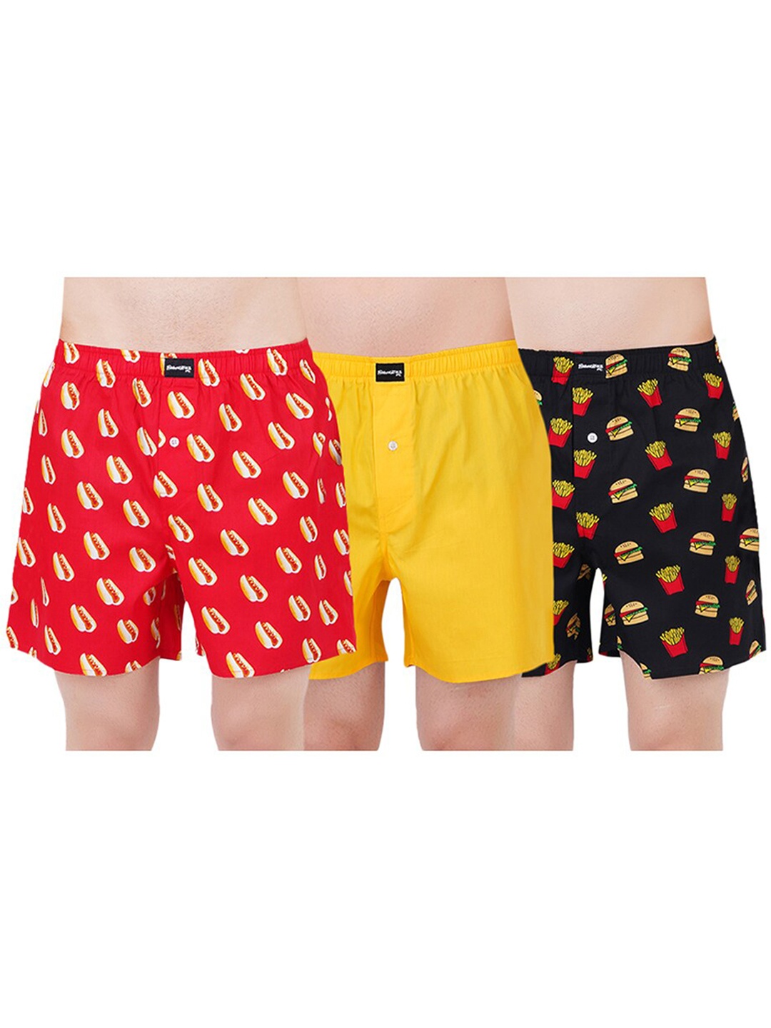 

Smugglerz Men Pack of 3 Printed Lounge Shorts, Orange