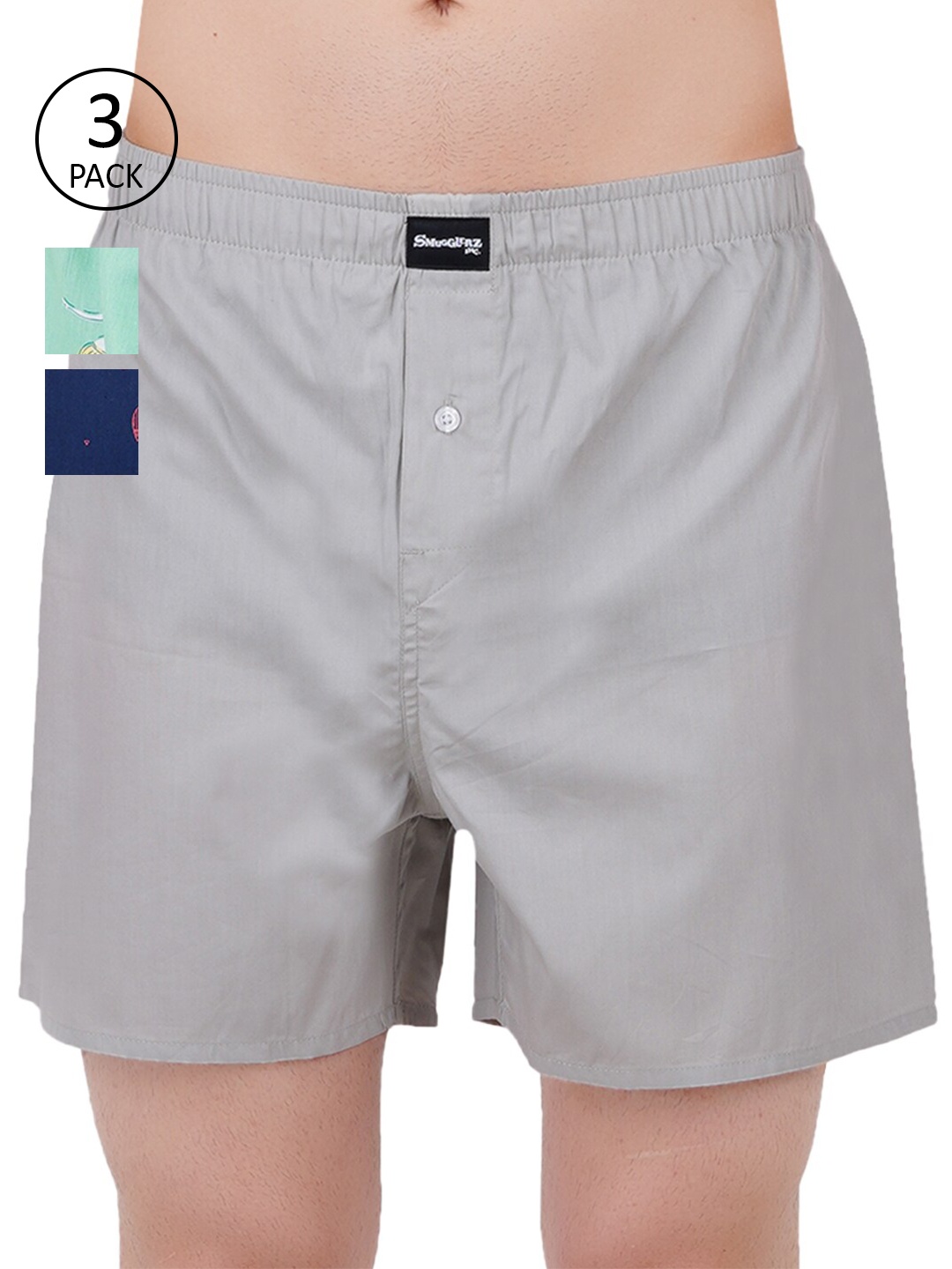 

Smugglerz Men Multi Pack Of 3 Printed Cotton Lounge Shorts