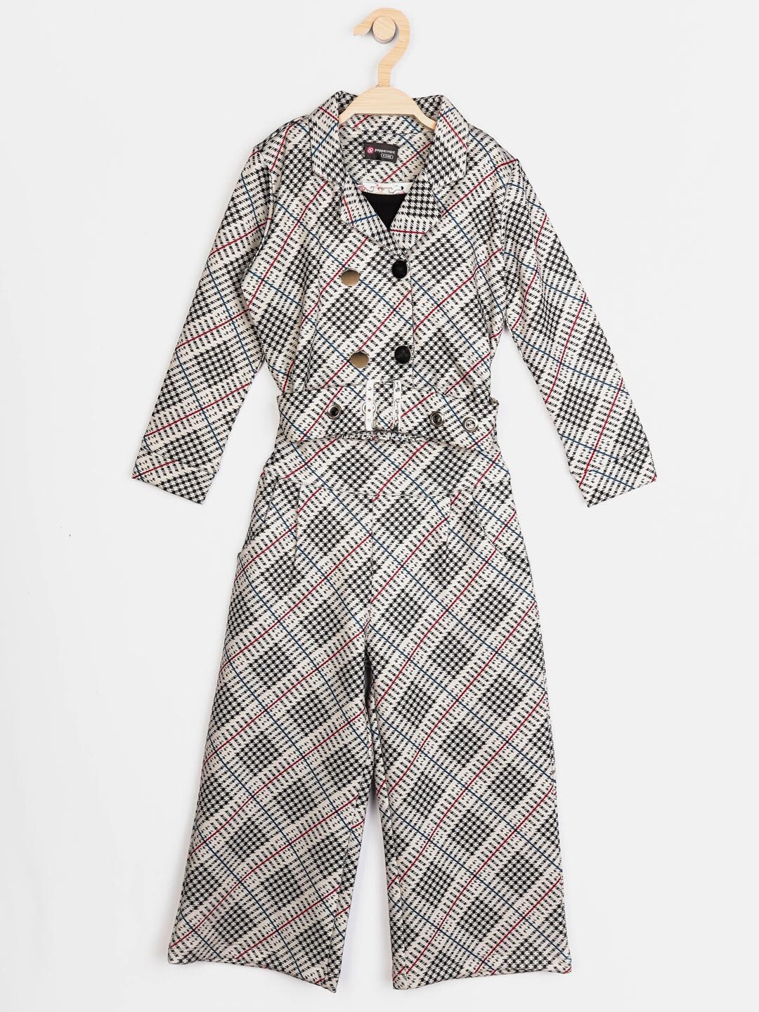 

Peppermint Girls Grey Checked Coat with Palazzos