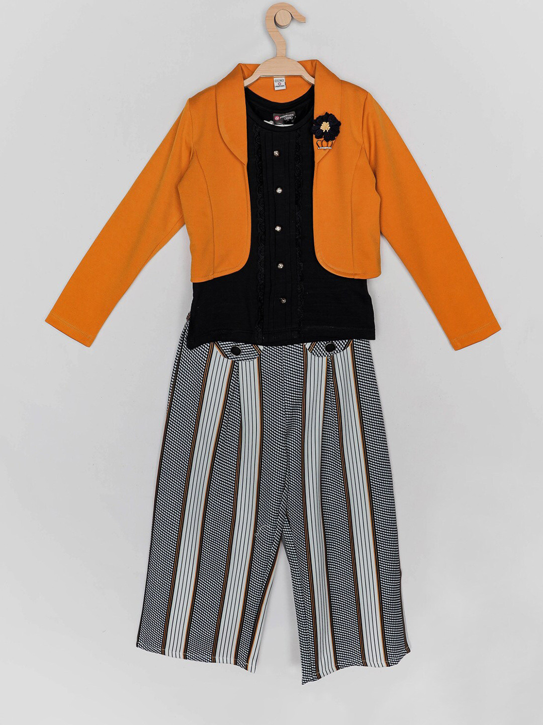 

Peppermint Girls Mustard & Black T-shirt with Trouser with Jacket
