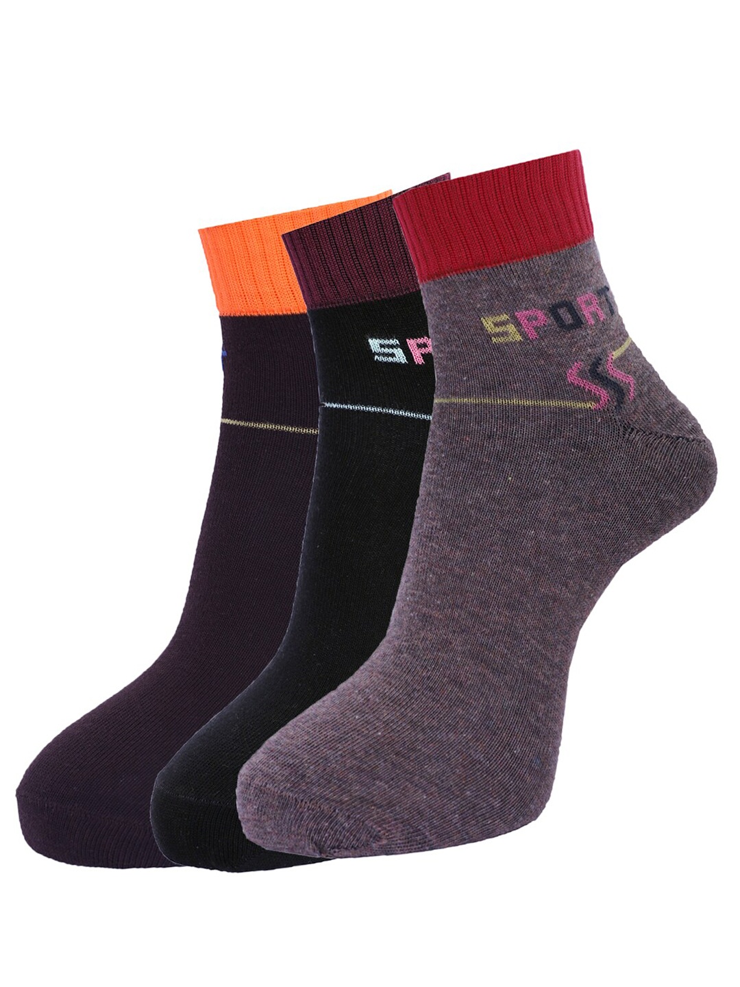 

Dollar Socks Men Pack of 3 Assorted Ankle Length Cotton Socks