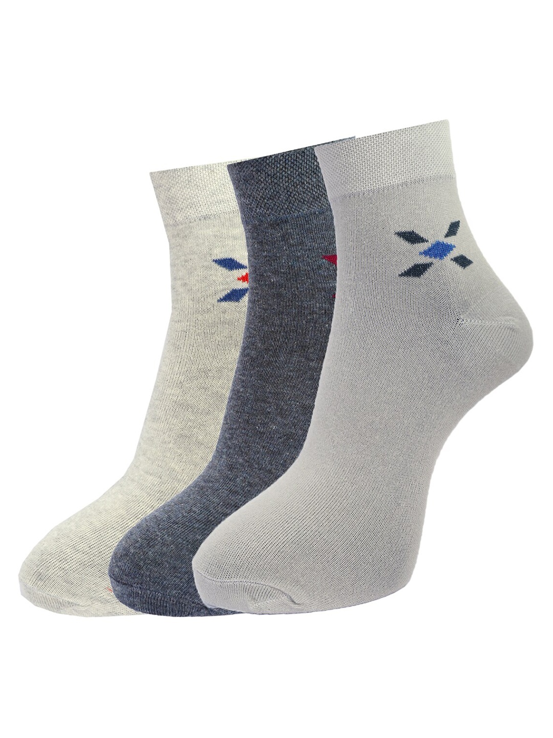 

Dollar Socks Men Pack Of 3 Assorted Cotton Ankle-Length Socks