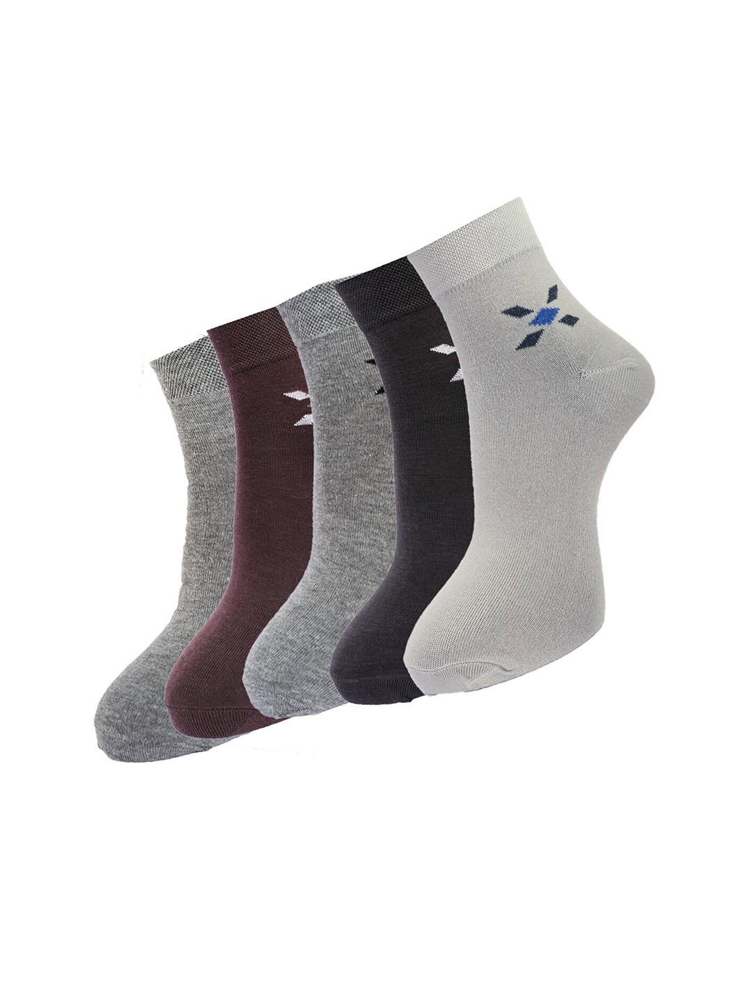 

Dollar Socks Men Pack Of 5 Assorted Ankle-Length Cotton Socks