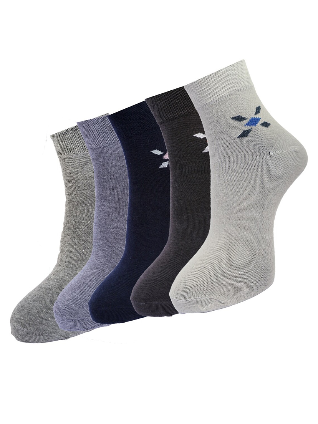 

Dollar Socks Men Pack Of 5 Assorted Cotton Ankle-Length Socks