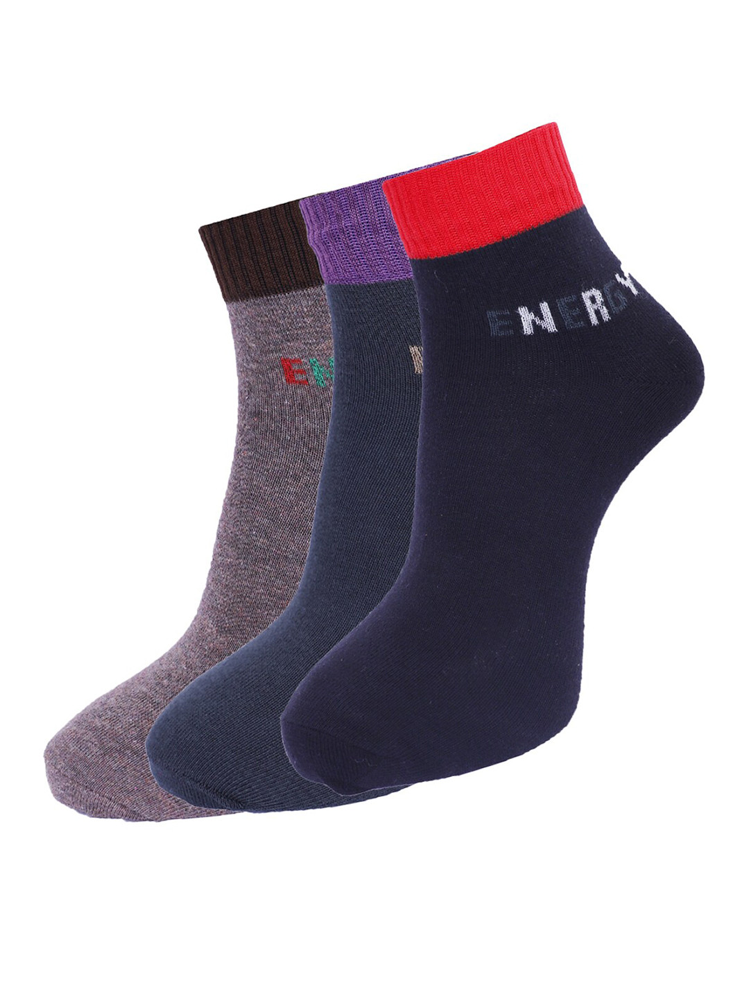 

Dollar Socks Men Pack Of 3 Assorted Ankle-Length Cotton Socks