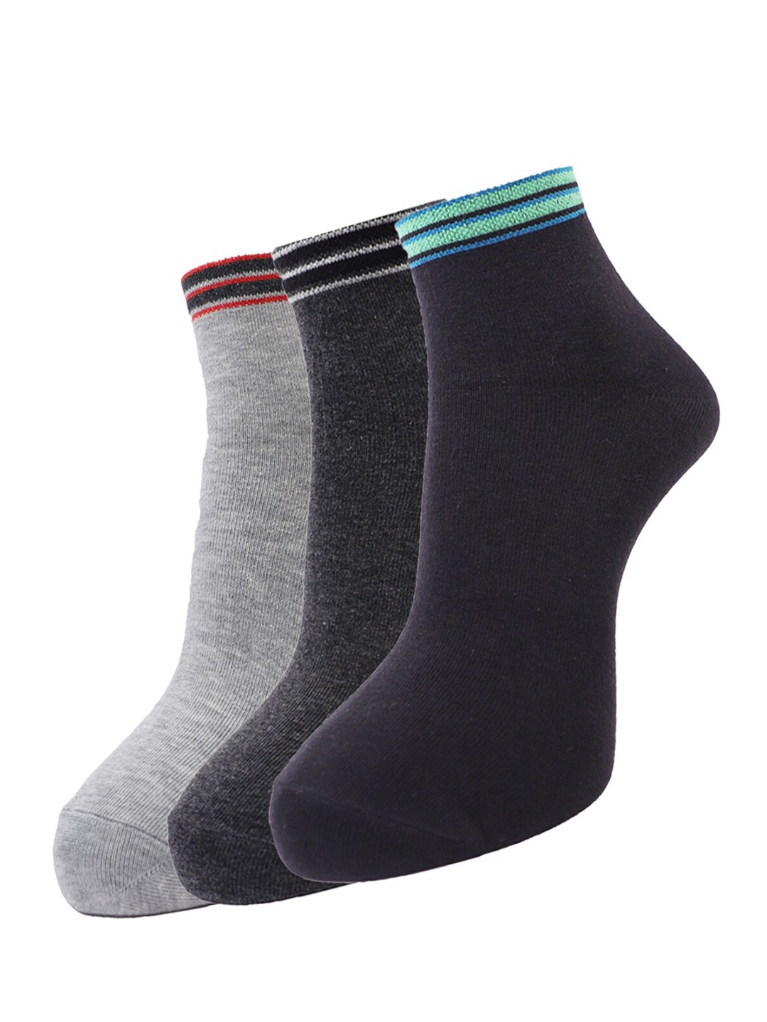 

Dollar Socks Men Pack Of 3 Assorted Ankle-Length Cotton Socks