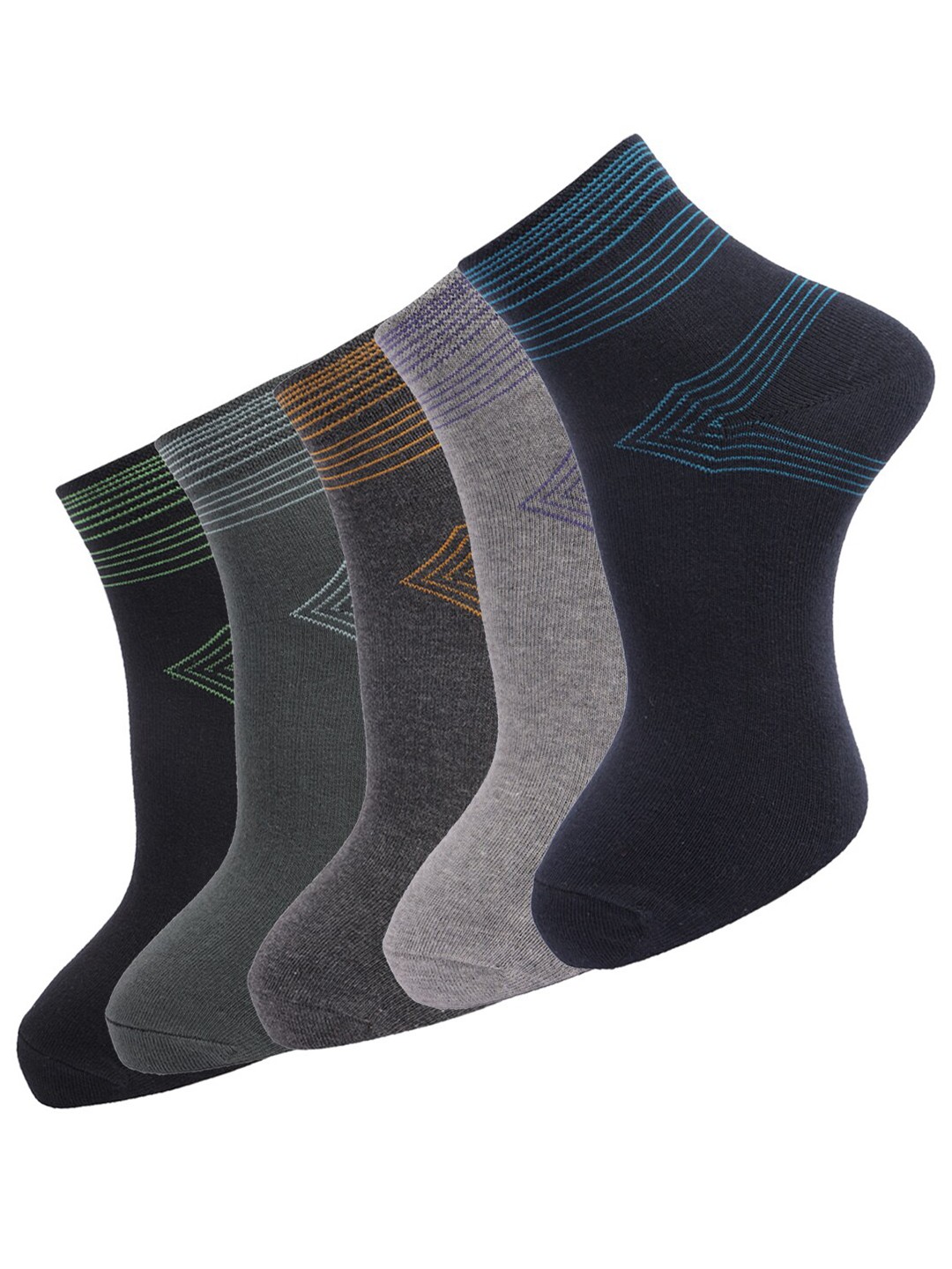 

Dollar Socks Men Pack of 5 Assorted Cotton Ankle-Length Socks