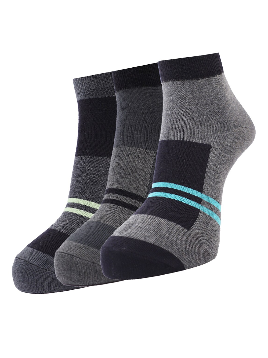 

Dollar Socks Men Pack Of 3 Assorted Ankle-Length Cotton Socks