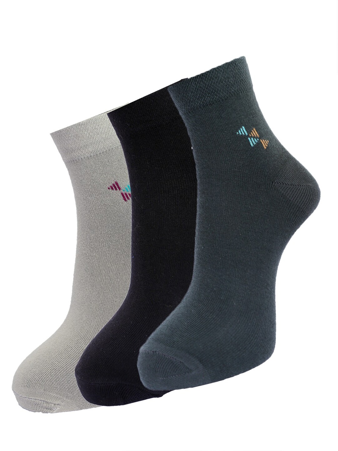 Dollar Socks Men Pack Of 3 Assorted Ankle-Length Cotton Socks