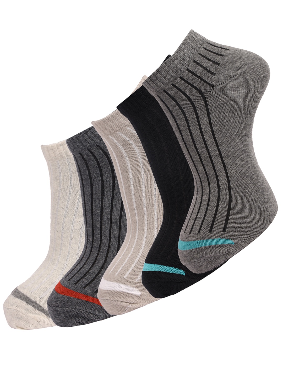 

Dollar Socks Men Pack of 5 Cotton Ankle-Length Socks, Assorted