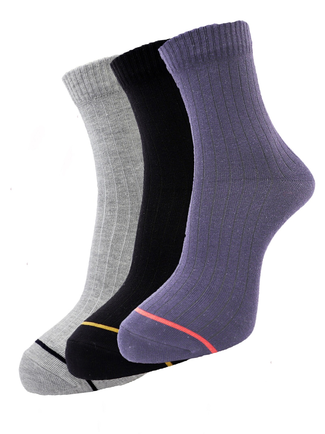 

Dollar Socks Men Pack Of 3 Assorted Ankle-Length Cotton Socks