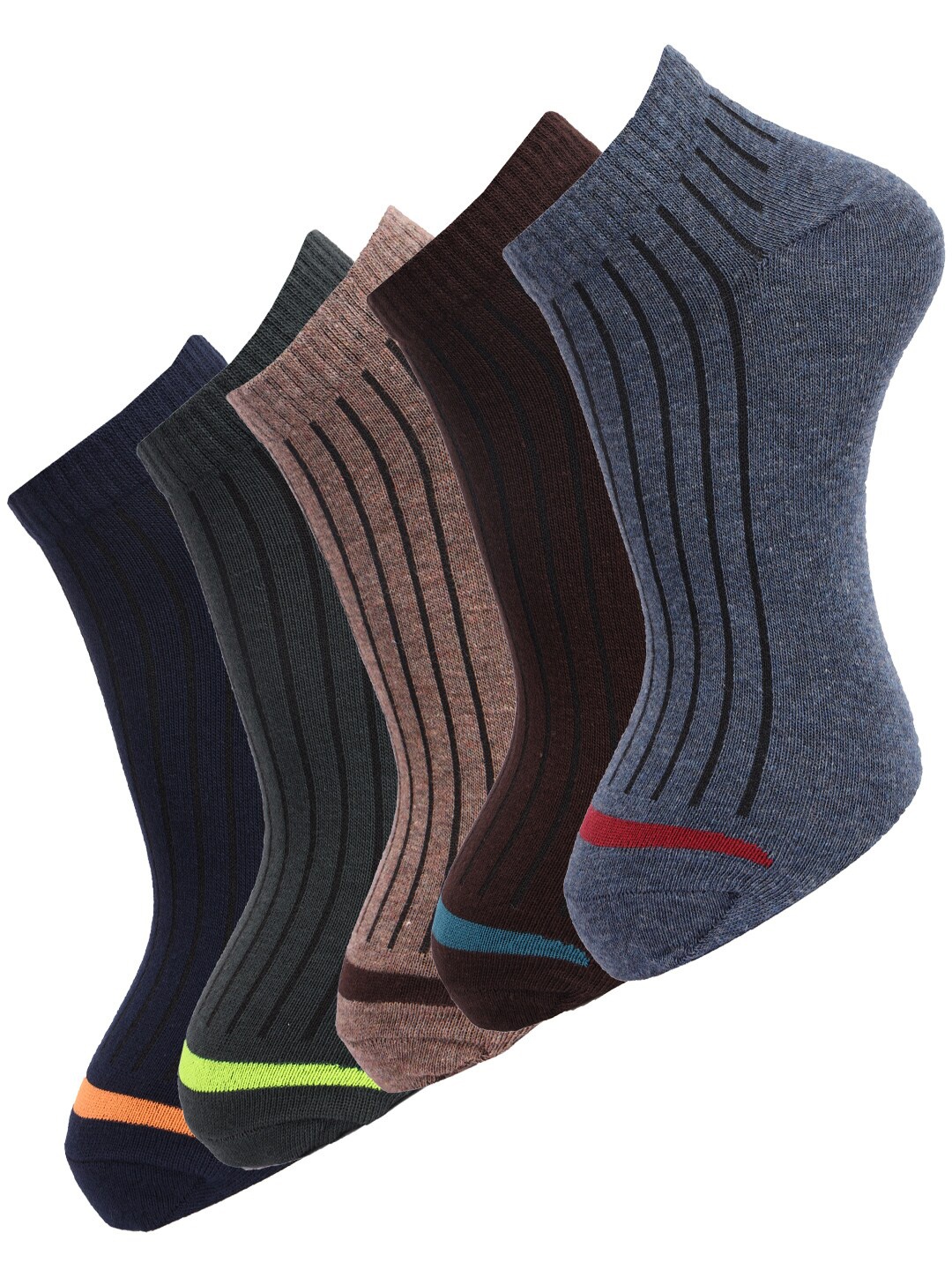 

Dollar Socks Men Pack of 5 Assorted Cotton Ankle-Length Socks