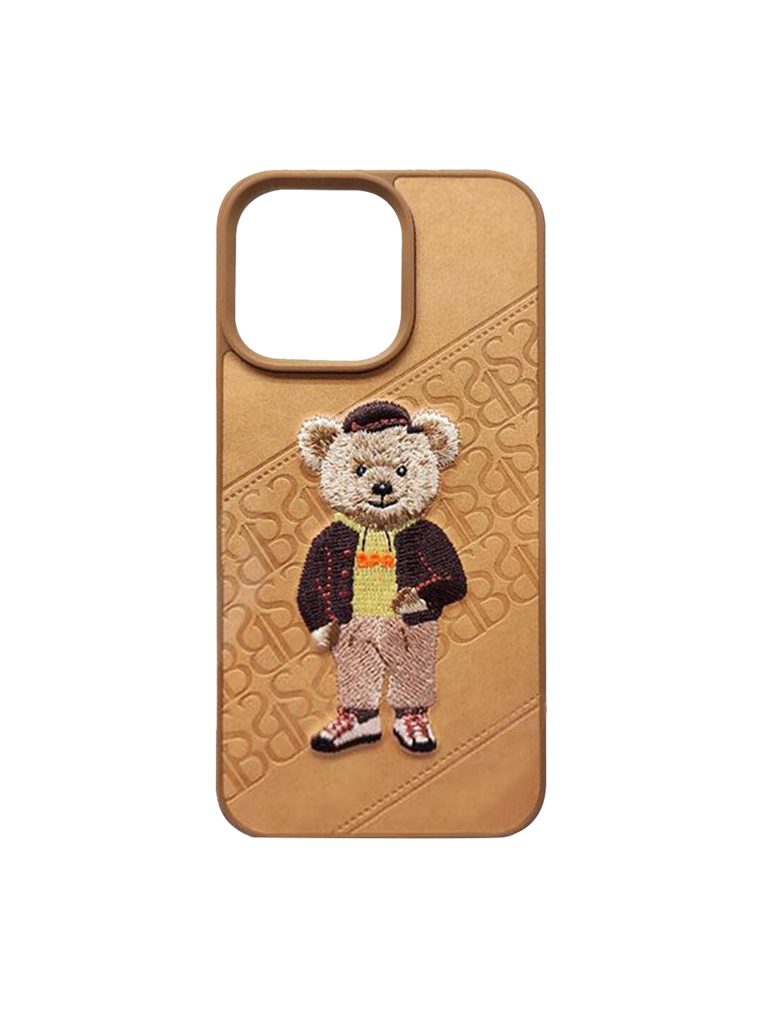 

TREEMODA Brown SB Bear Series Leather iPhone 13 Back Case