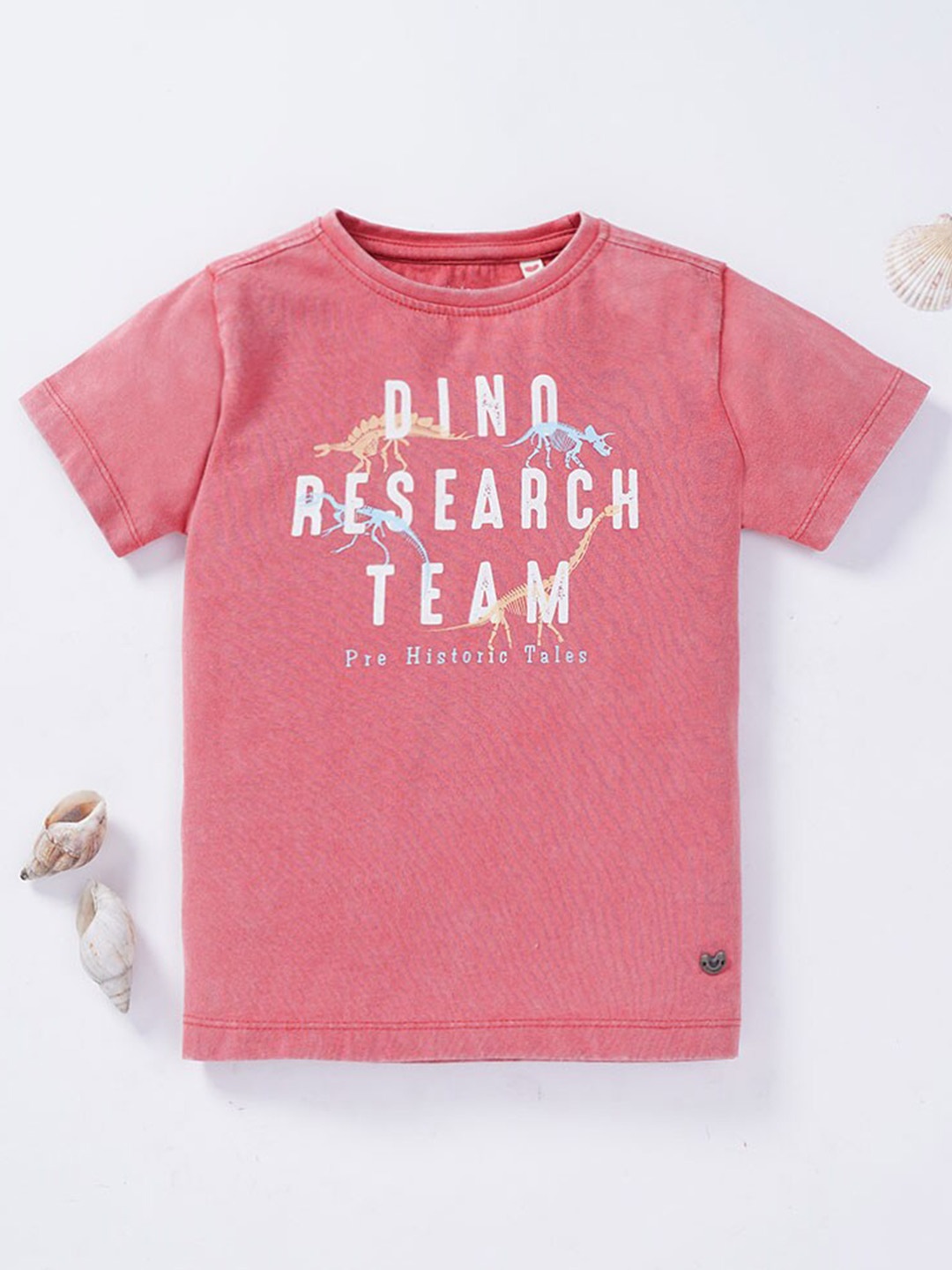 

Ed-a-Mamma Boys Red Typography Printed T-shirt