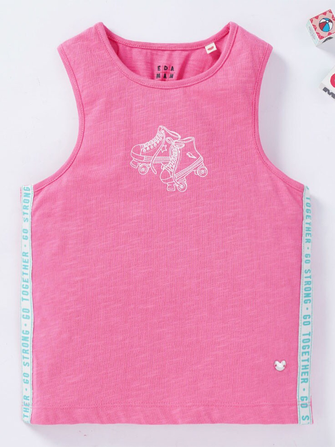 

Ed-a-Mamma Girls Pink Printed Outdoor Cotton T-shirt