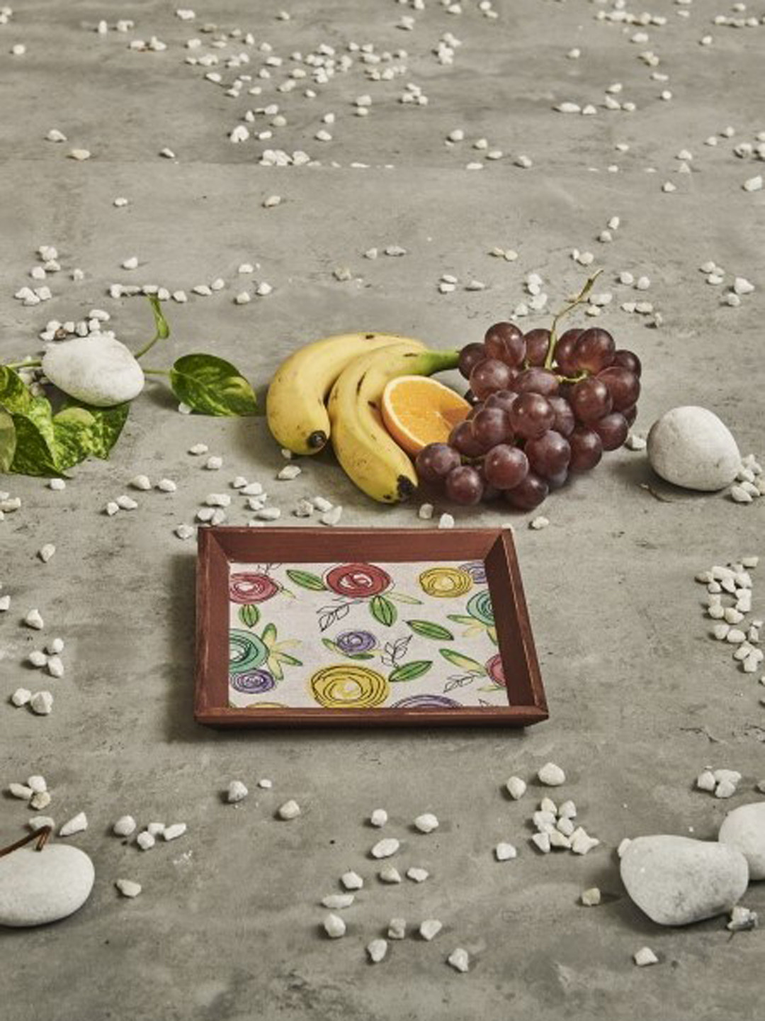 

A Tiny Mistake Lime Green & White Printed Wooden Square Serving Tray