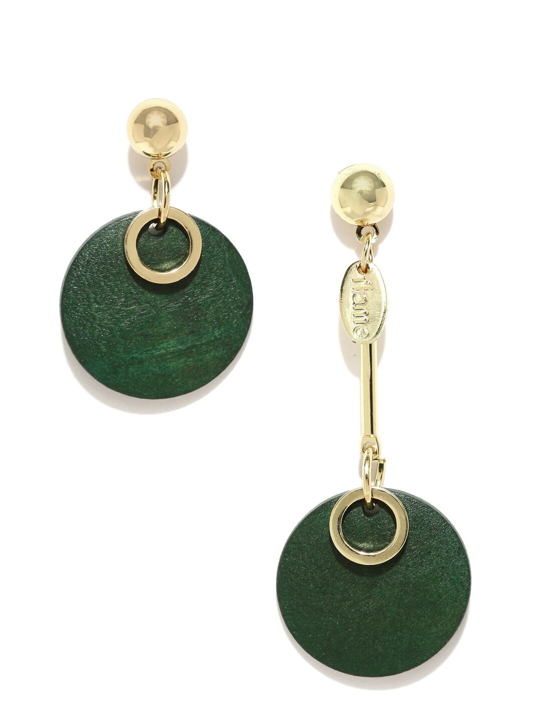 

Golden Peacock Green & Gold-Toned Mismatch Drop Earrings