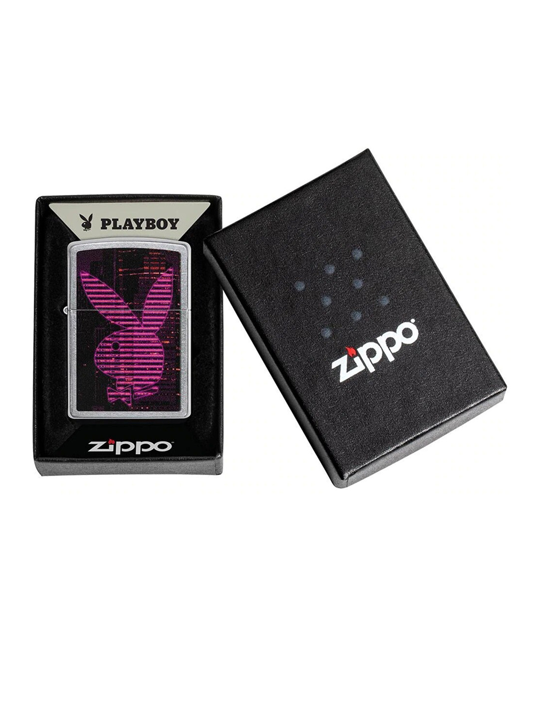 

Zippo Silver-Toned & Pink Playboy Pocket Lighter