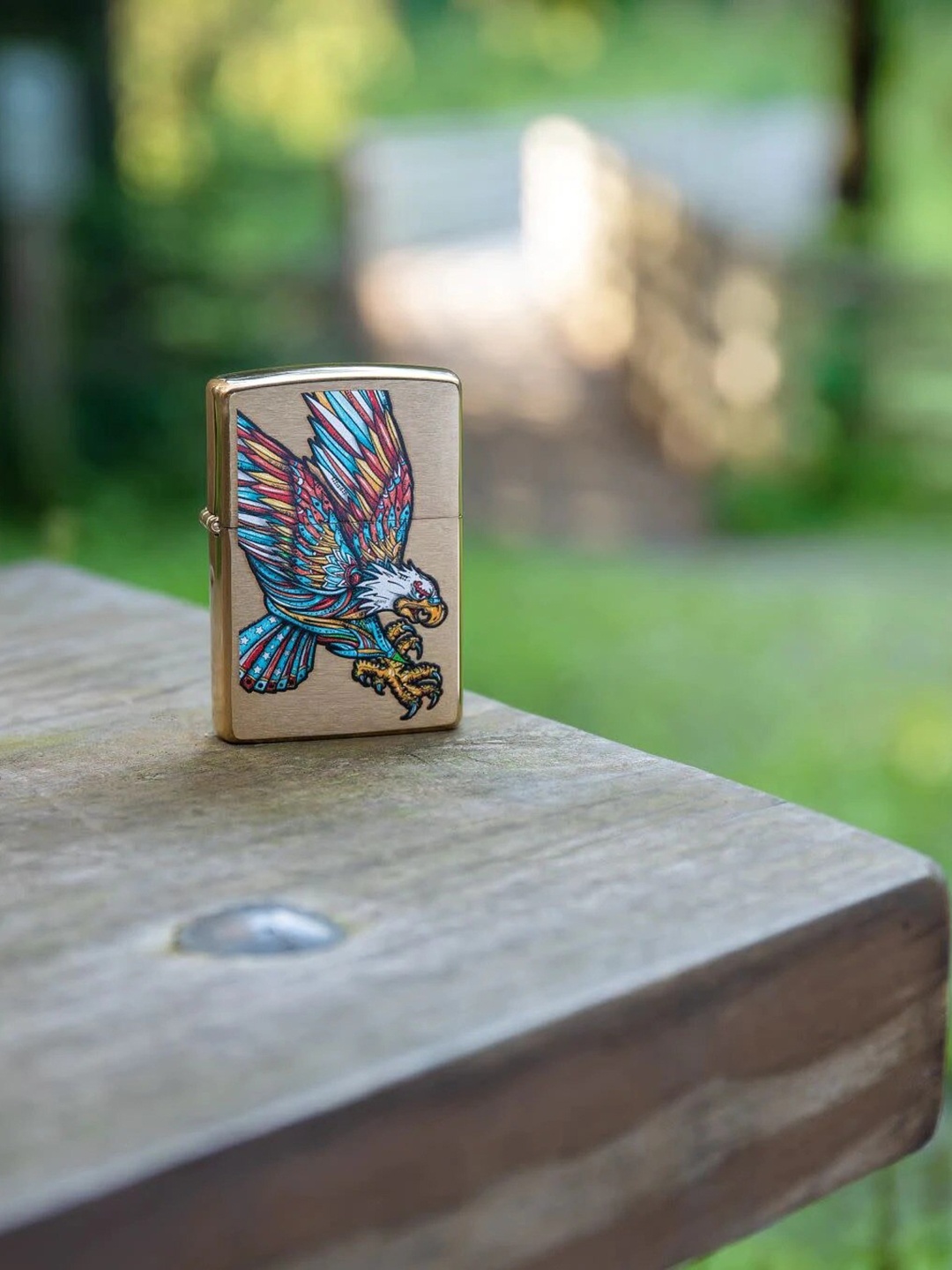 

Zippo Gold-toned & Red Tattoo Eagle Design Pocket Lighter