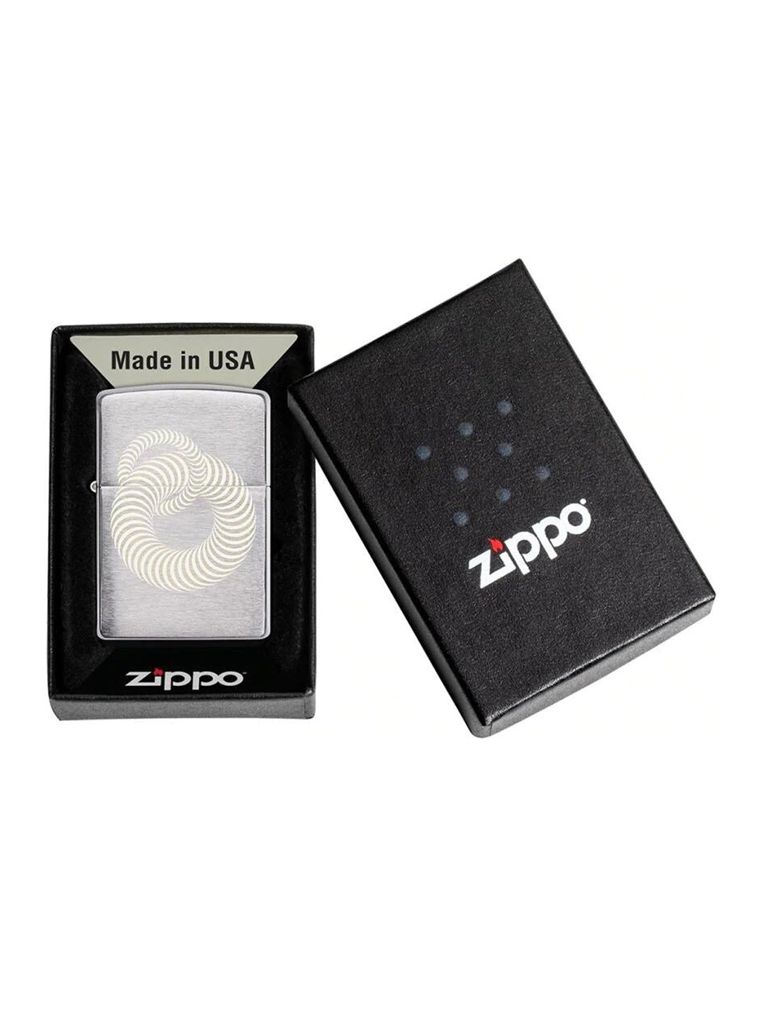 

Zippo Silver-Toned & White Printed Optical illusion Pocket Lighter