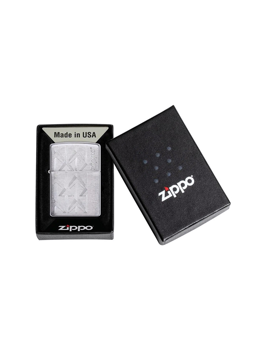 

Zippo Silver-Toned Patterned Brushed Chrome Pocket Lighter