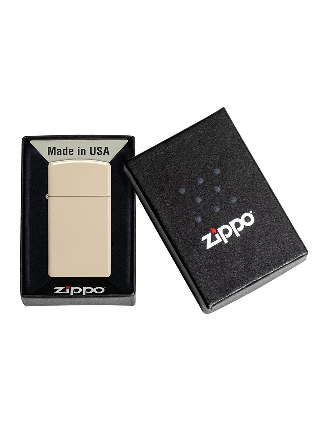 

Zippo Off White Slim Flat Sand Pocket Lighter Travel Accessory