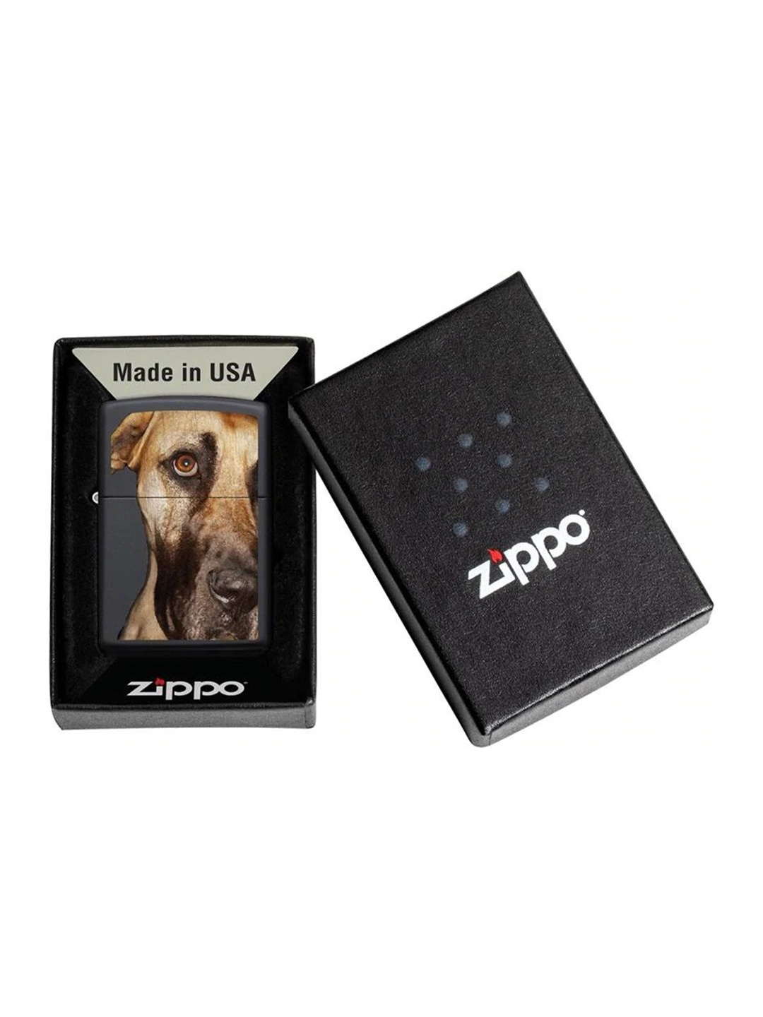 

Zippo Black & Brown Printed Great Dane Dog Design Matte Pocket Lighter